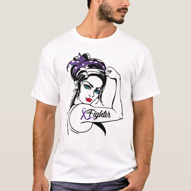 T-shirt Épilepsie Sensibilisation Rosie Riveter Fighter Ri (Devant)