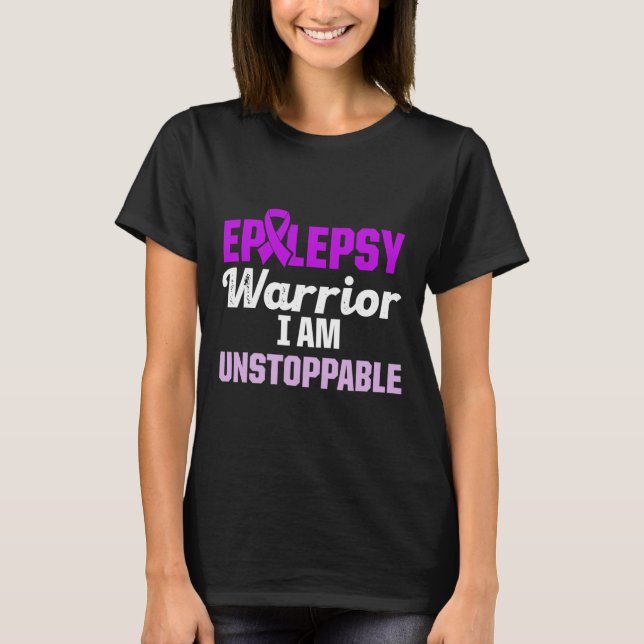 T-shirt Epilepsy Awareness Epileptic Warrior Survivor 15  (Devant)