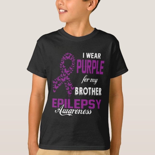 T-shirt Epilepsy Awareness I Wear Purple For My Brother Fa (Devant)