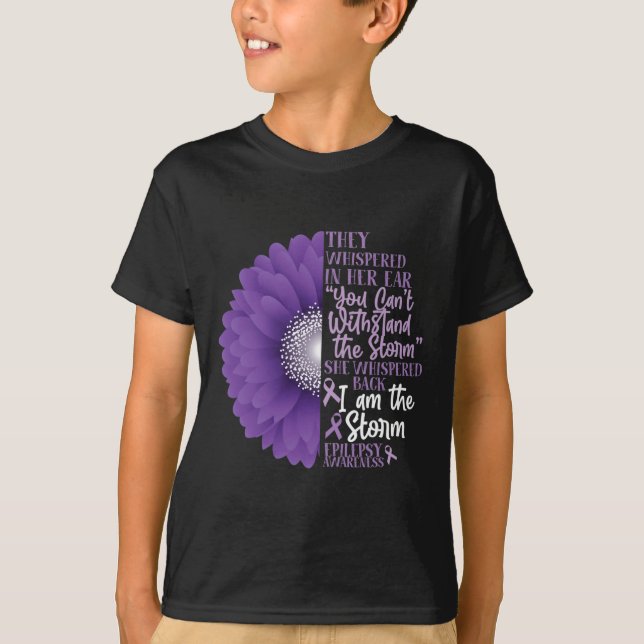 T-shirt Epilepsy Awareness They Whispered In Her Ear Flowe (Devant)