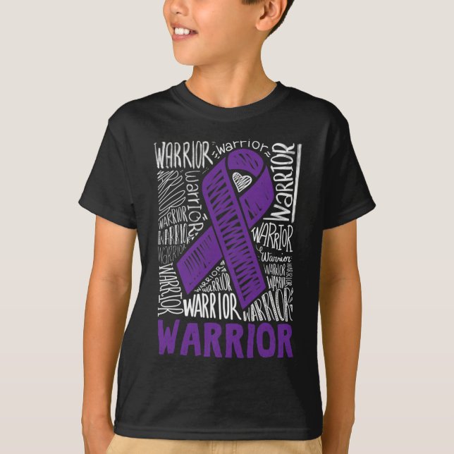 T-shirt Epilepsy Guerrier Soutien familial Cadeau Purple R (Devant)