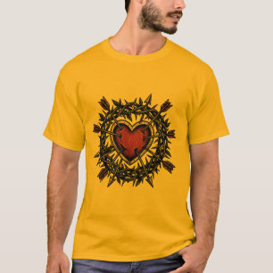 T-shirt Épines et flèches   Chemise coeur en flash de tato