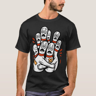 T-shirt Épingles de quille de dessin animé effrayées Pla S