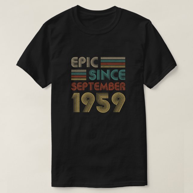 T-shirt Épique Depuis Septembre 1959 60E Cadeau Anniversai (Design devant)