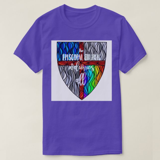 T-shirt Episcopal Shield Pride 3 Long (Design devant)
