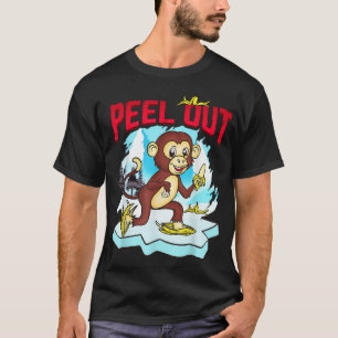 T-shirt Éplucher Funny Chimpanzé mignon Singe Patinage de 