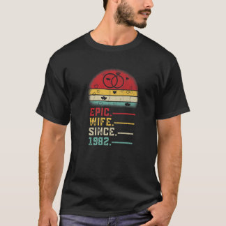 T-shirt Épopée Femme Depuis 1982 Mariage Graphic Son 40E A
