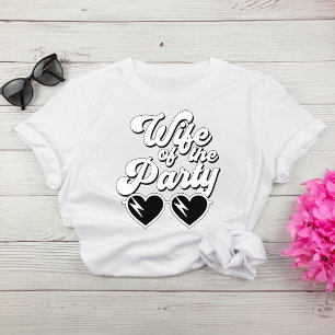 T-shirt Épouse De Script Rétro Du Parti Bachelorette
