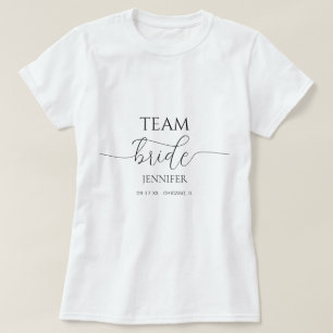 T-shirt Épouse d'équipe de Fête des mariées de script mini