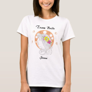 T-shirt Épouse d'équipe   Esquisse manuelle personnalisabl