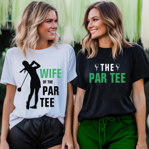 T-shirt Épouse du Par Tee vert et blanc de golf