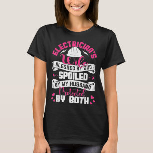 T-shirt Épouse Électricienne Bénie Par Dieu Portée Par Ma 