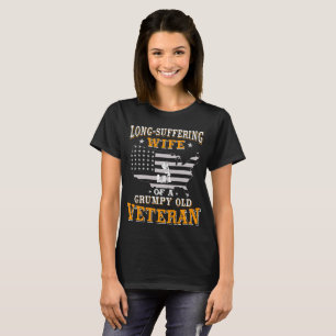 T-shirt Épouse endurante d'un vieux vétéran grincheux