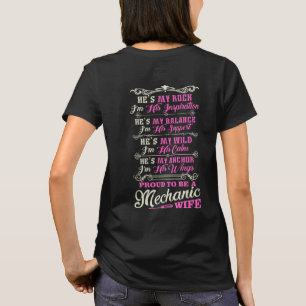 T-shirt Épouse fière de mécanicien