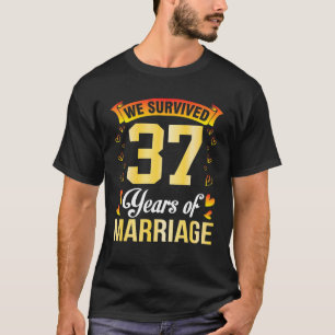 T-shirt Épouse Mari Nous Avons Survécu 37 Ans De Mariage