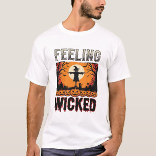 T-shirt Épouvantail d'Halloween se sentant méchant Vintage