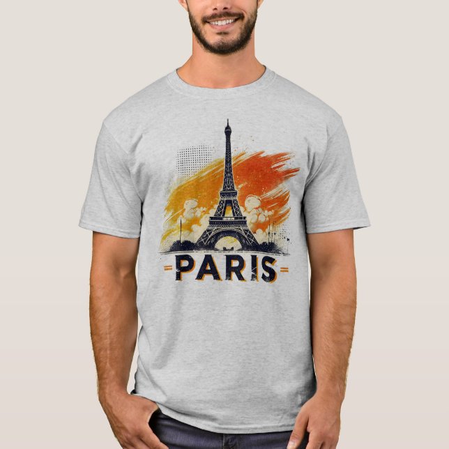 T-shirt Equarelle design de la tour Eiffel de PARIS (Devant)