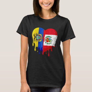 T-shirt Equateur Pérou Drapeau Coeur Citoyen Grown Patriot