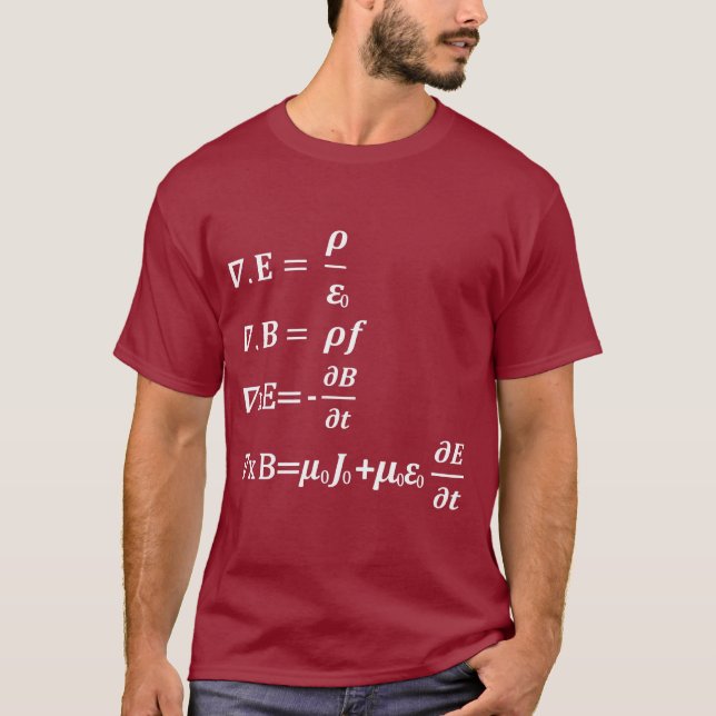 T-shirt équation de physique de maths de maxwell (Devant)