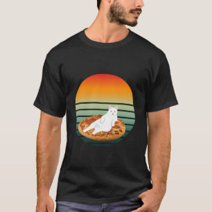 T-shirt Équestre de chat pizza rétro
