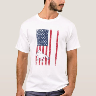 T-shirt Équestre États-Unis Drapeau américain Horseback éq