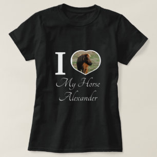 T-shirt Equestrio mignonne J'aime mon cheval photo de coeu
