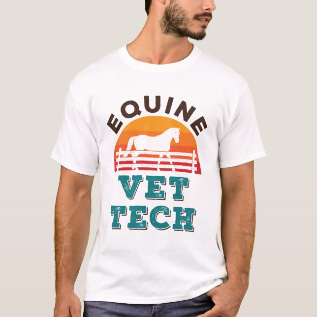 T-shirt Equine Vet Tech Horse Technicien Vétérinaire (Devant)