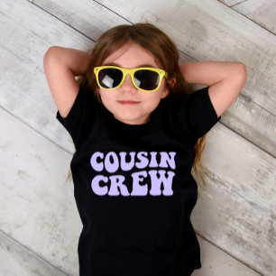 T-shirt Équipage Cousin   Famille Mauve Matching Unisex En