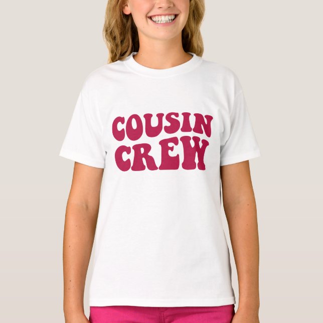 T-shirt Équipage Cousin | Fuchsia Matching Family Kids Uni (Devant)