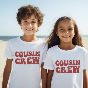 T-shirt Équipage Cousin   Maroon Matching Famille Enfants 