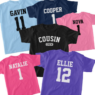 T-shirt Équipage Cousin Personnalisé Correspondant Personn