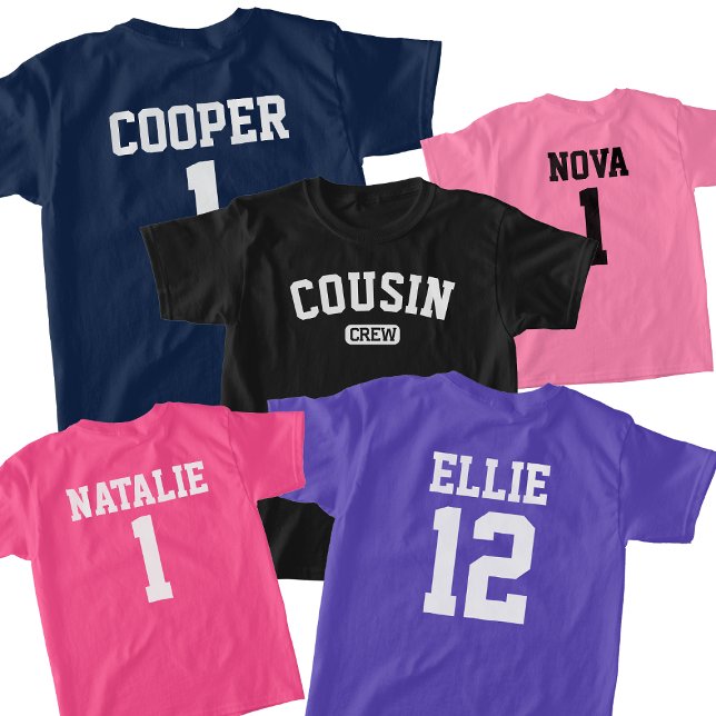 T-shirt Équipage Cousin Personnalisé Correspondant Personn (Créateur téléchargé)