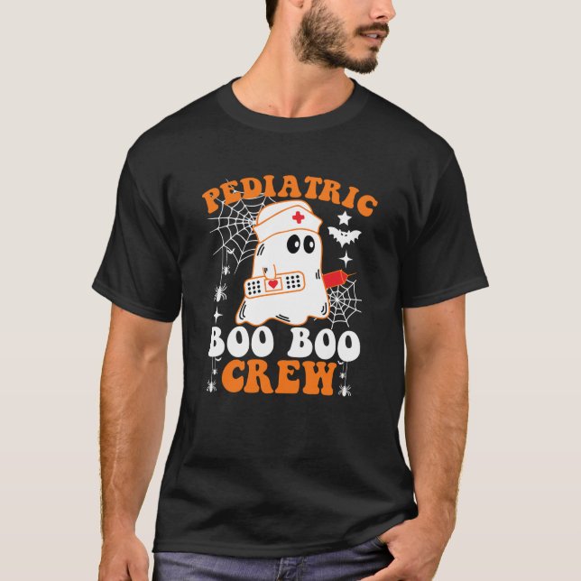 T-shirt Équipage de boo pédiatrique amusant infirmière fan (Devant)