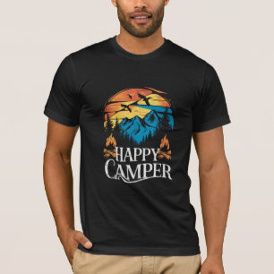 T-shirt Équipage de camping rétro vintage campeur heureux 