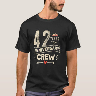T-shirt Équipage de couple d'anniversaire de mariage de 42
