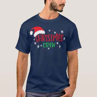 T-shirt Équipage de Noël Chapeau de Père Noël Flocon de ne