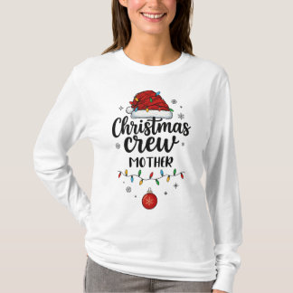 T-shirt Équipage de Noël Mère Chapeau de Père Noël Noël Co