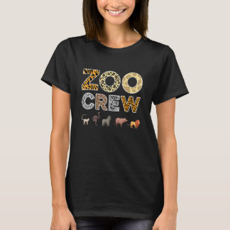 T-shirt Équipage de soigneur de zoo Impression d'animaux p