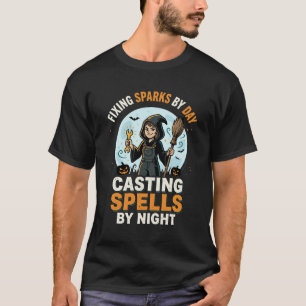 T-shirt Équipage de sorcière de la lune d'Halloween