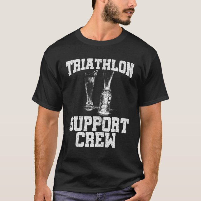 T-shirt Équipage de soutien du triathlon en course à vélo  (Devant)