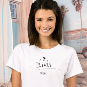 T-shirt Équipage de Surfeuse Vintage Van Life pour Femmes