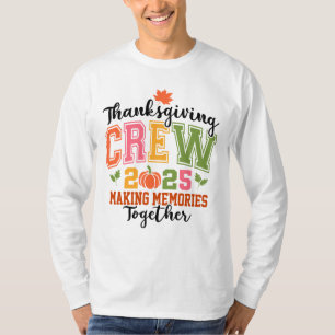 T-shirt Équipage de Thanksgiving 2025 Famille Turquie et