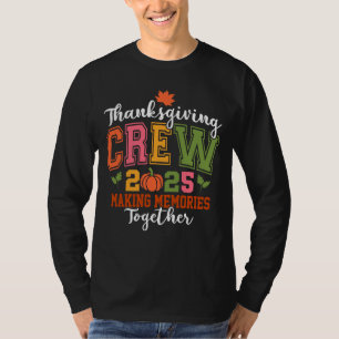 T-shirt Équipage de Thanksgiving 2025 Famille Turquie et