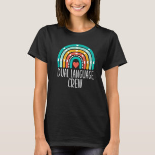 T-shirt Équipage double langue Arc-en-ciel Enseignant bili