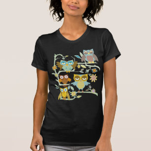 T-shirt Équipage mignon de hiboux