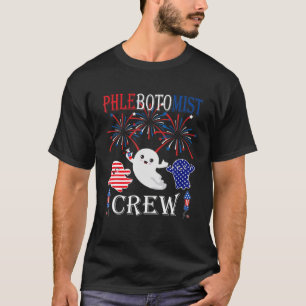 T-shirt Équipage Phlebotomiste Trois Fantôme Rouge Blanc E