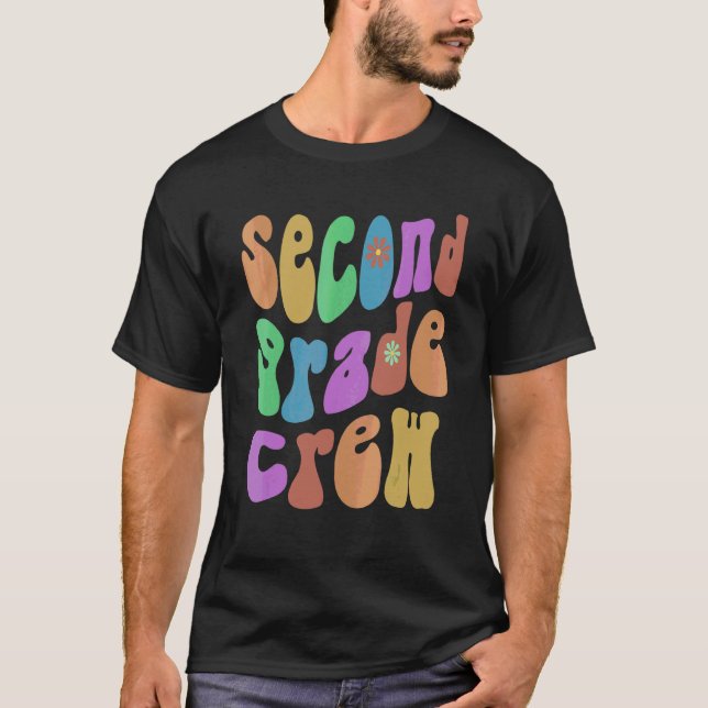 T-shirt Équipage rétro de deuxième année Bonjour 2e classe (Devant)