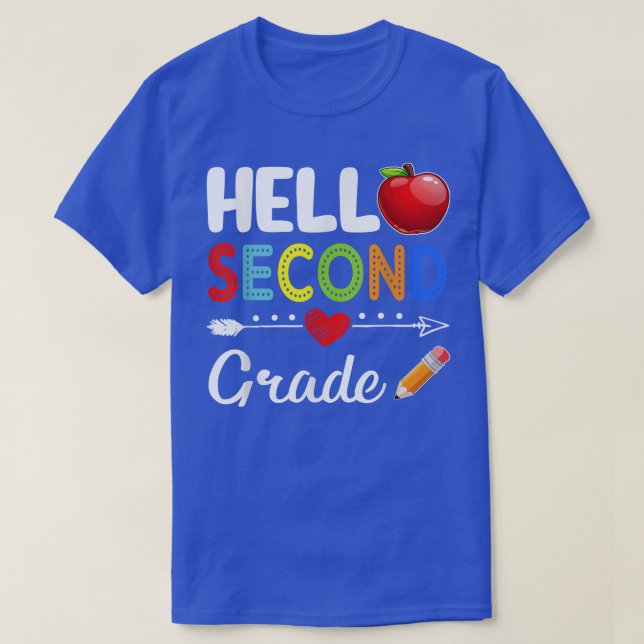 T-shirt Équipe 2e année Bonjour 2e année Retour à l'école  (Design devant)