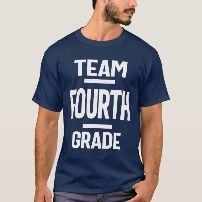 T-shirt Équipe 4e année Enseignant de retour à l'école (Devant)