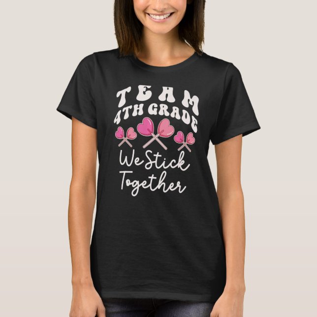 T-shirt Équipe 4e année Nous collons ensemble 4e enseignan (Devant)